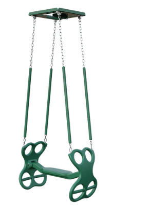 Premium Dual Glider with Coated Chain- 2 Rider Swing