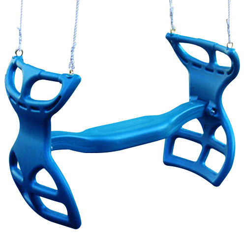 Molded Back-To-Back Glider With Rope - Blue