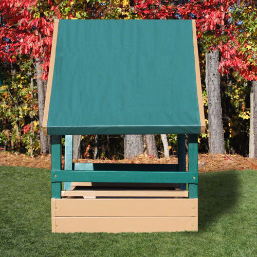CONGO Kid Chalet Sandbox With Roof (GREEN and BROWN)