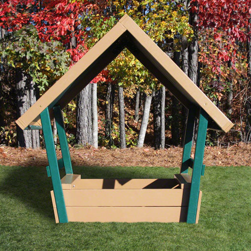 CONGO Kid Chalet Sandbox With Roof (GREEN and BROWN)