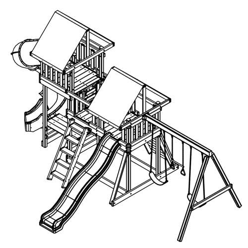 Monkey Play Set Package #3 - Upper View Rendering