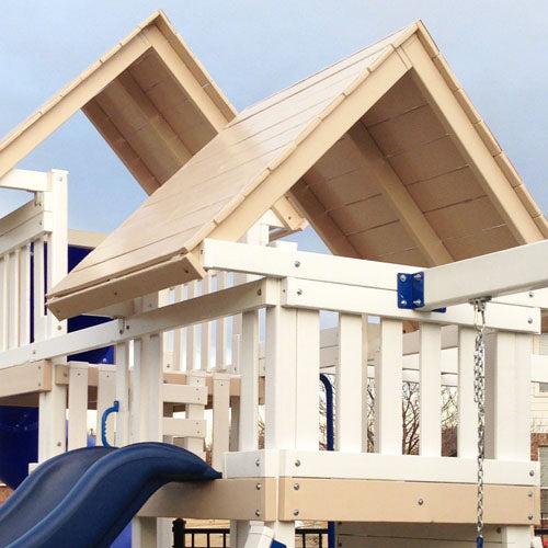 Wooden Roof Upgrade for Congo Monkey Playsets - White & Sand