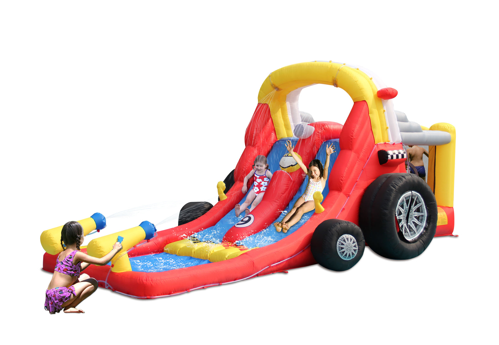 KidWise Formula One Bounce House with Double Slides - Wet or Dry free shipping - KidWise Outdoors