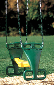 Molded Back to Back Glider w-Chain - Green and Yellow free shipping - KidWise Outdoors