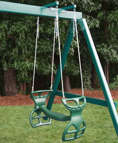 Molded Back-To-Back Glider With Rope -  Green With Optional Mounting Bracket