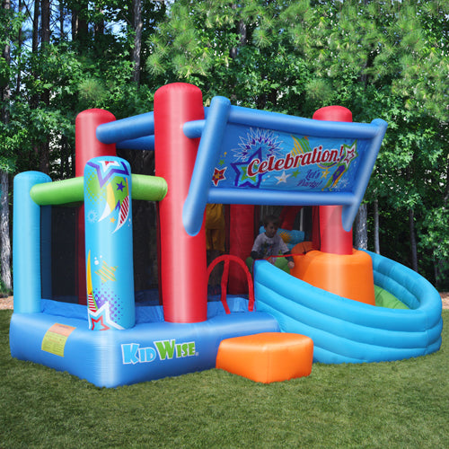 KIDWISE Celebration Bounce House and Tower Slide free shipping - KidWise Outdoors
