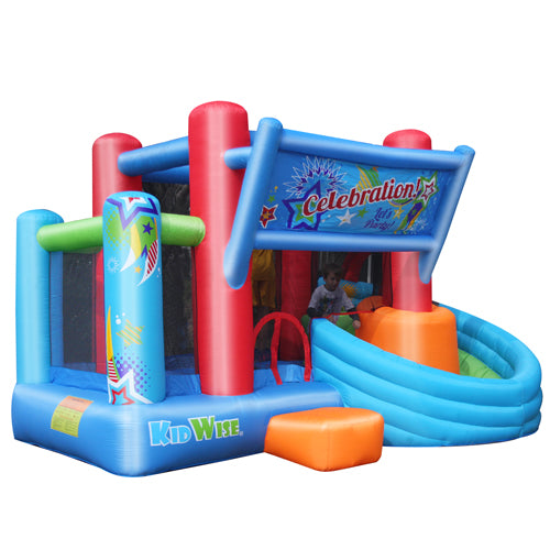 KIDWISE Celebration Bounce House and Tower Slide free shipping - KidWise Outdoors
