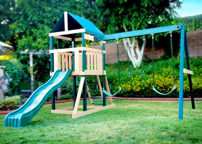 Safari Swing Set - Green and Sand