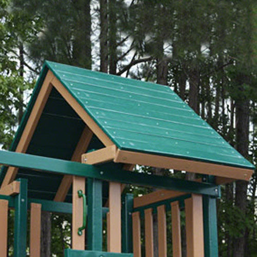Wooden Roof Upgrade for Congo Monkey Playsets-Green & Brown